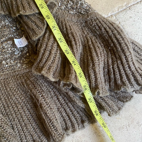 Vintage Lily & Taylor Brown Ruffle Collar Bell Sleeve Cardigan | Large - Picture 7 of 9